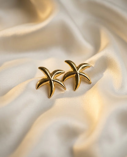 The Starfish Stud Anti Tarnish Earrings - Gold