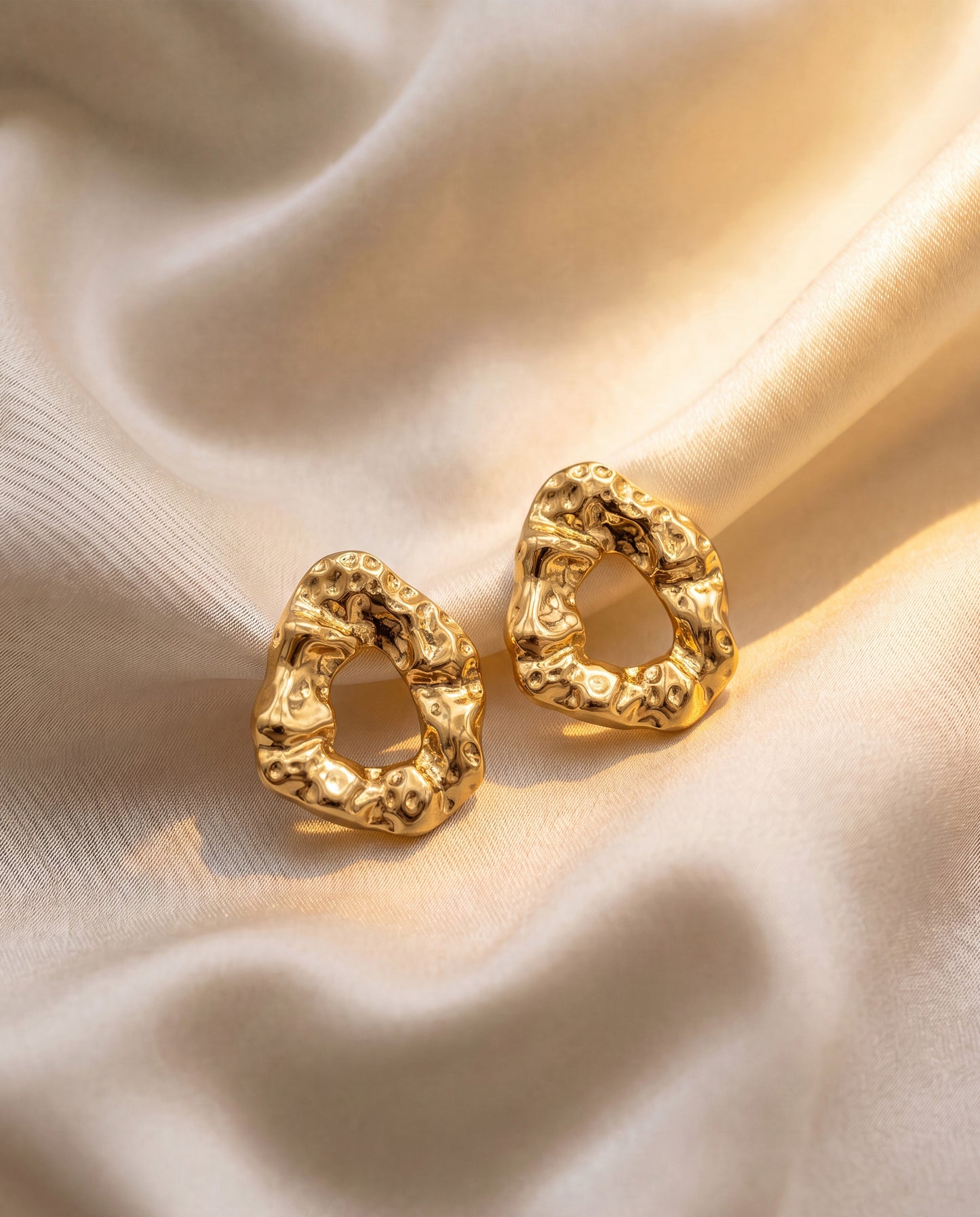The Molten Loop Anti Tarnish Earrings - Gold
