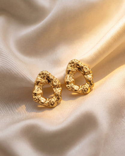 The Molten Loop Anti Tarnish Earrings - Gold