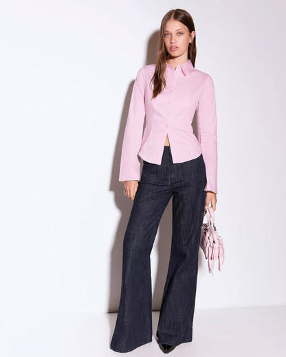 Pink Flared Sleeves Shirt