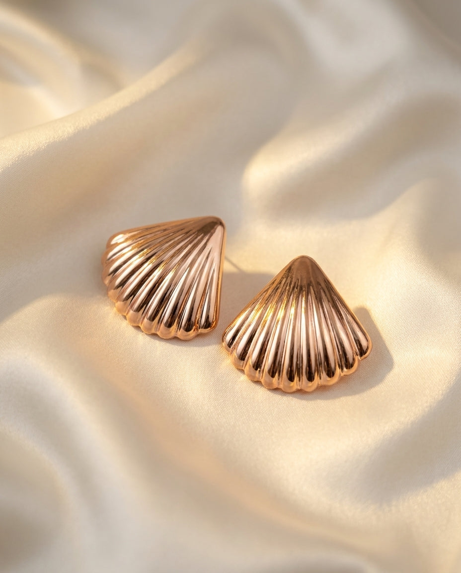 The Shore Stud Earrings - Rose Gold