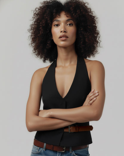 Belted Halter Vest Top