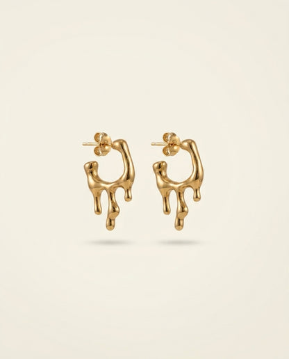 The Drip Hoop Anti Tarnish Earrings - Gold