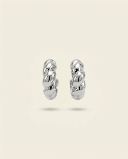 The Braid Hoop Earrings - Silver