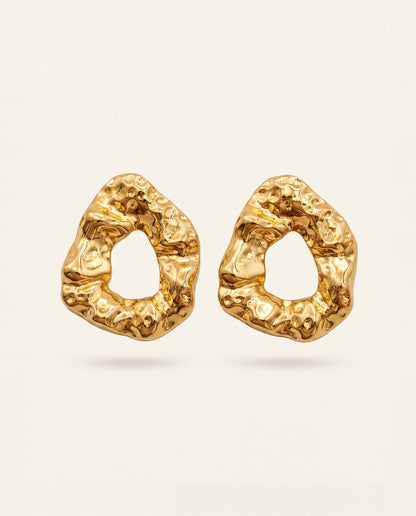 The Molten Loop Anti Tarnish Earrings - Gold