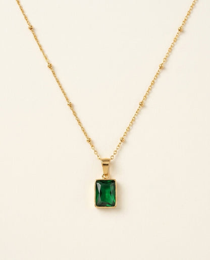 The Emerald Cut Anti Tarnish Necklace - Gold