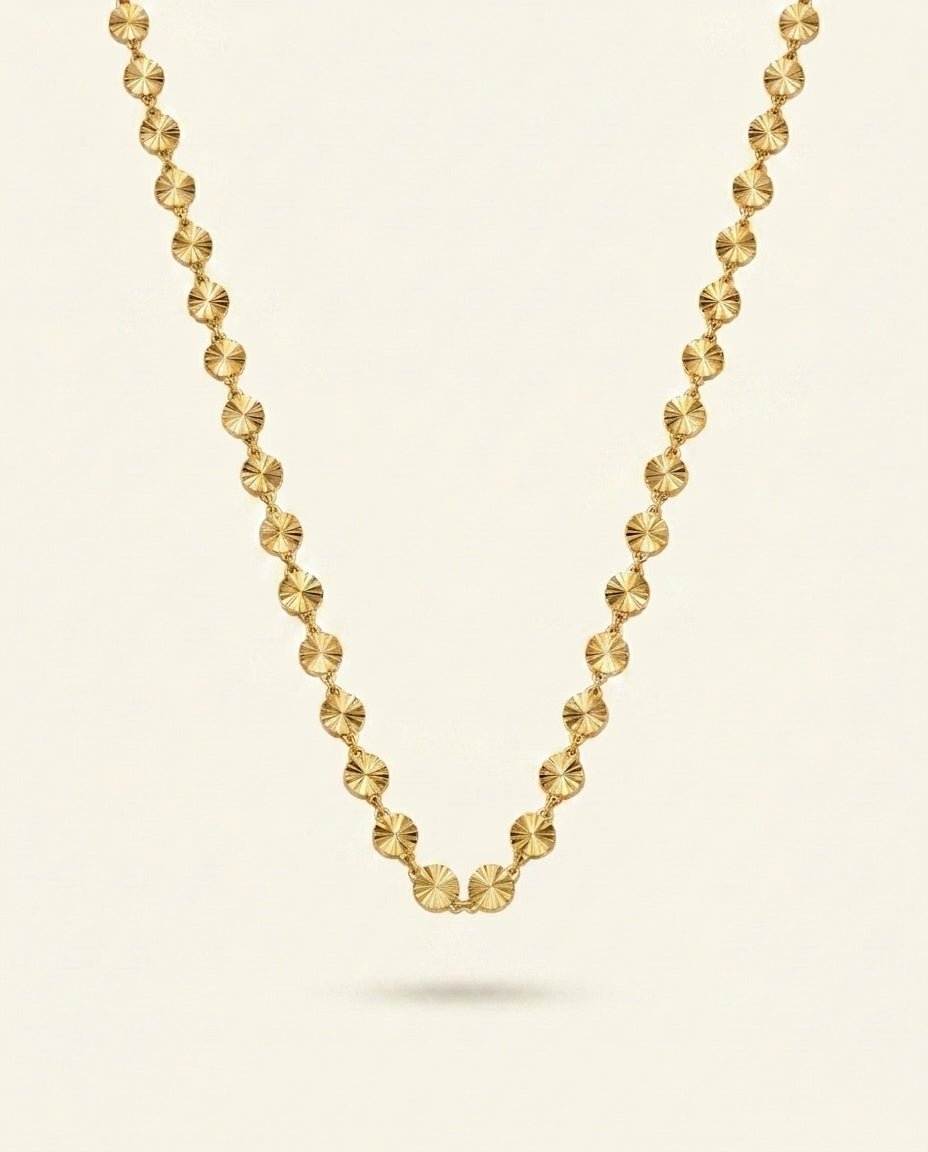 The Sunray Disc Anti Tarnish Necklace - Gold