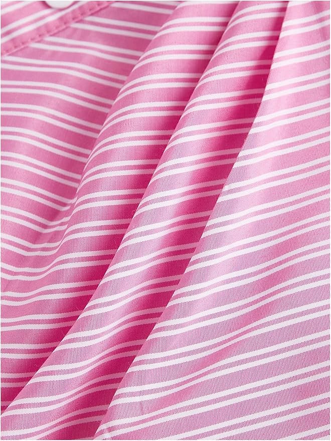 Pink Stripe Asymmetric Hem Shirt