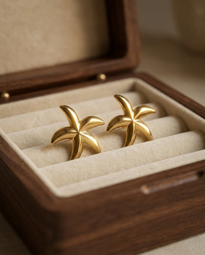 The Starfish Stud Anti Tarnish Earrings - Gold