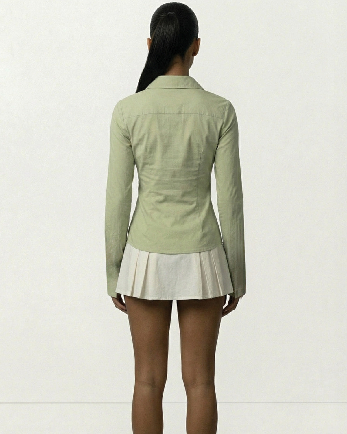 Green Flared Sleeves Shirt