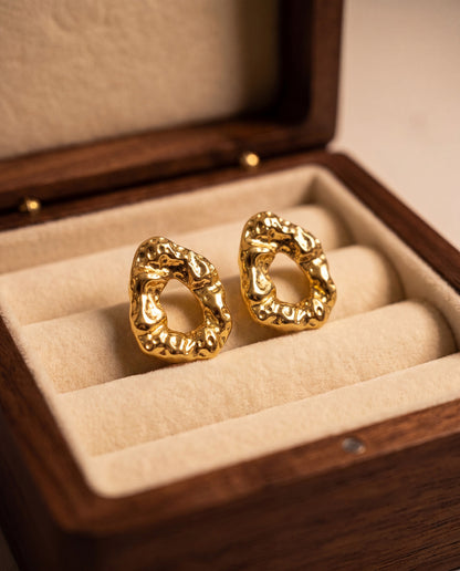 The Molten Loop Anti Tarnish Earrings - Gold