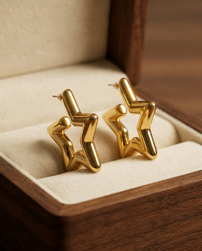 The Puff Star Earrings - Gold