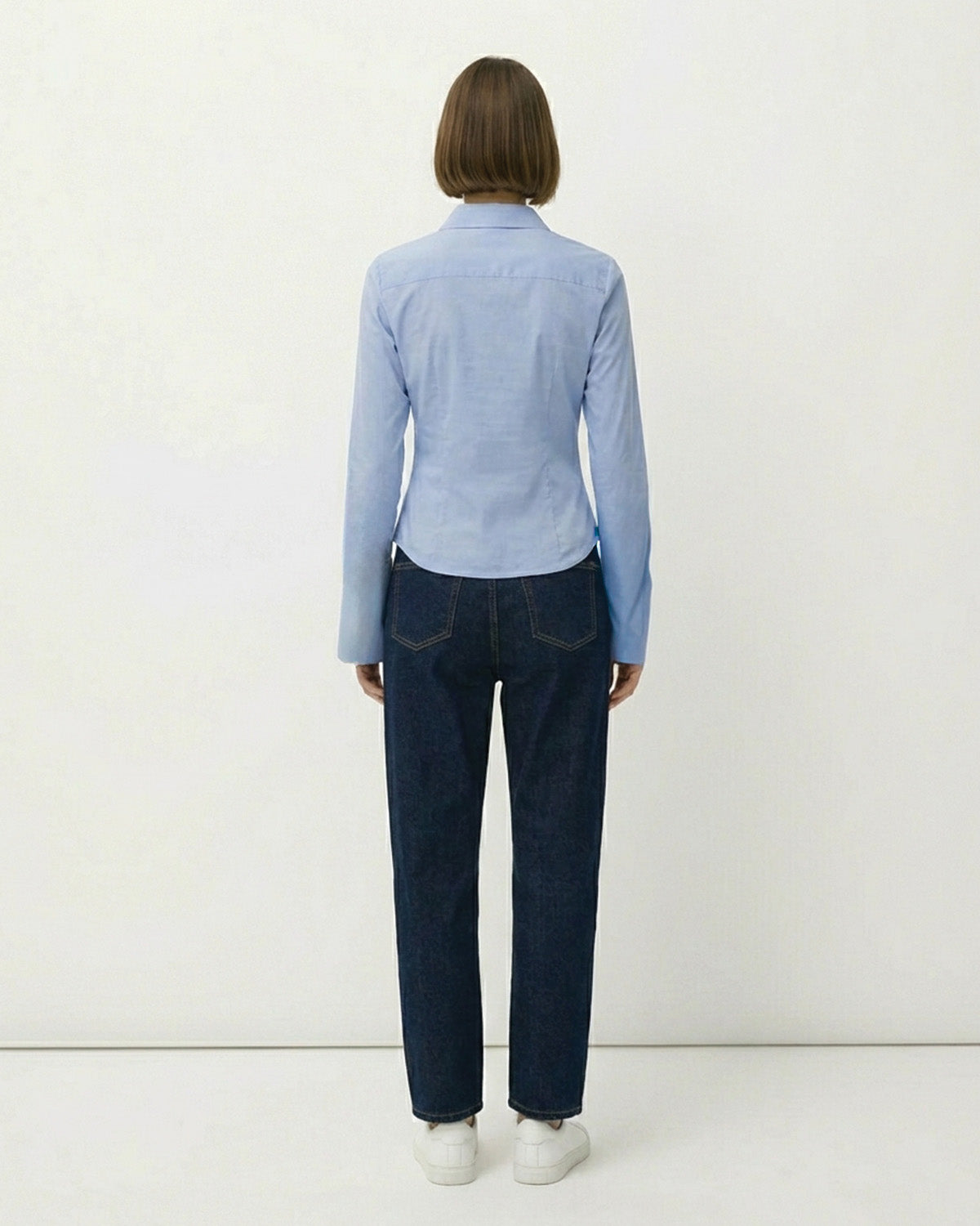 Blue Flared Sleeves Shirt