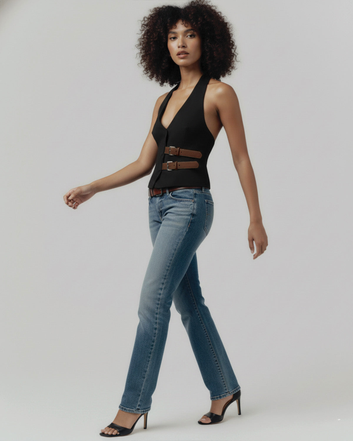 Belted Halter Vest Top