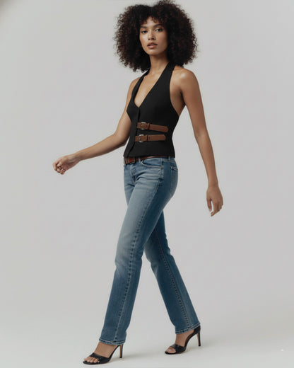 Belted Halter Vest Top