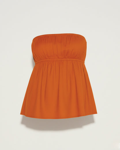 Burnt Orange Bandeau Top And Pants Co Ord Set