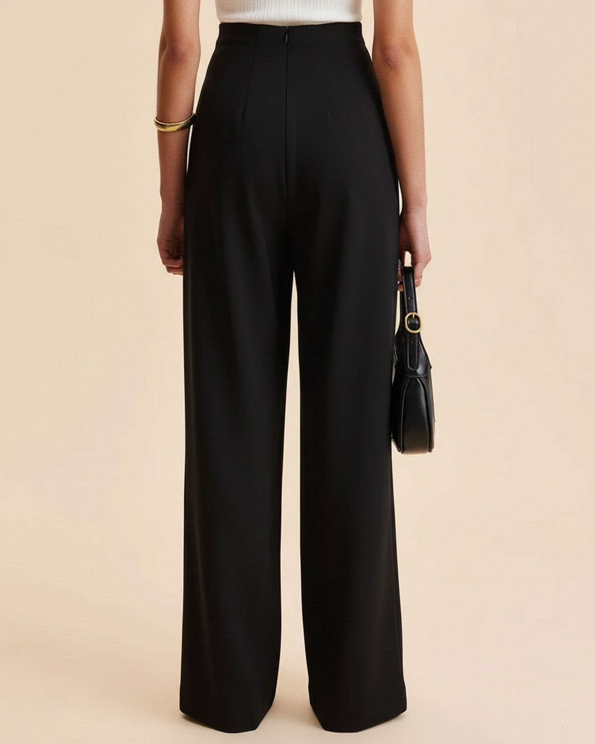 bottomwear,trousers,formal,gen z, summer,white,wide leg fit,wide leg,full length,straight hem,high rise, black, OY2044	25110048GG