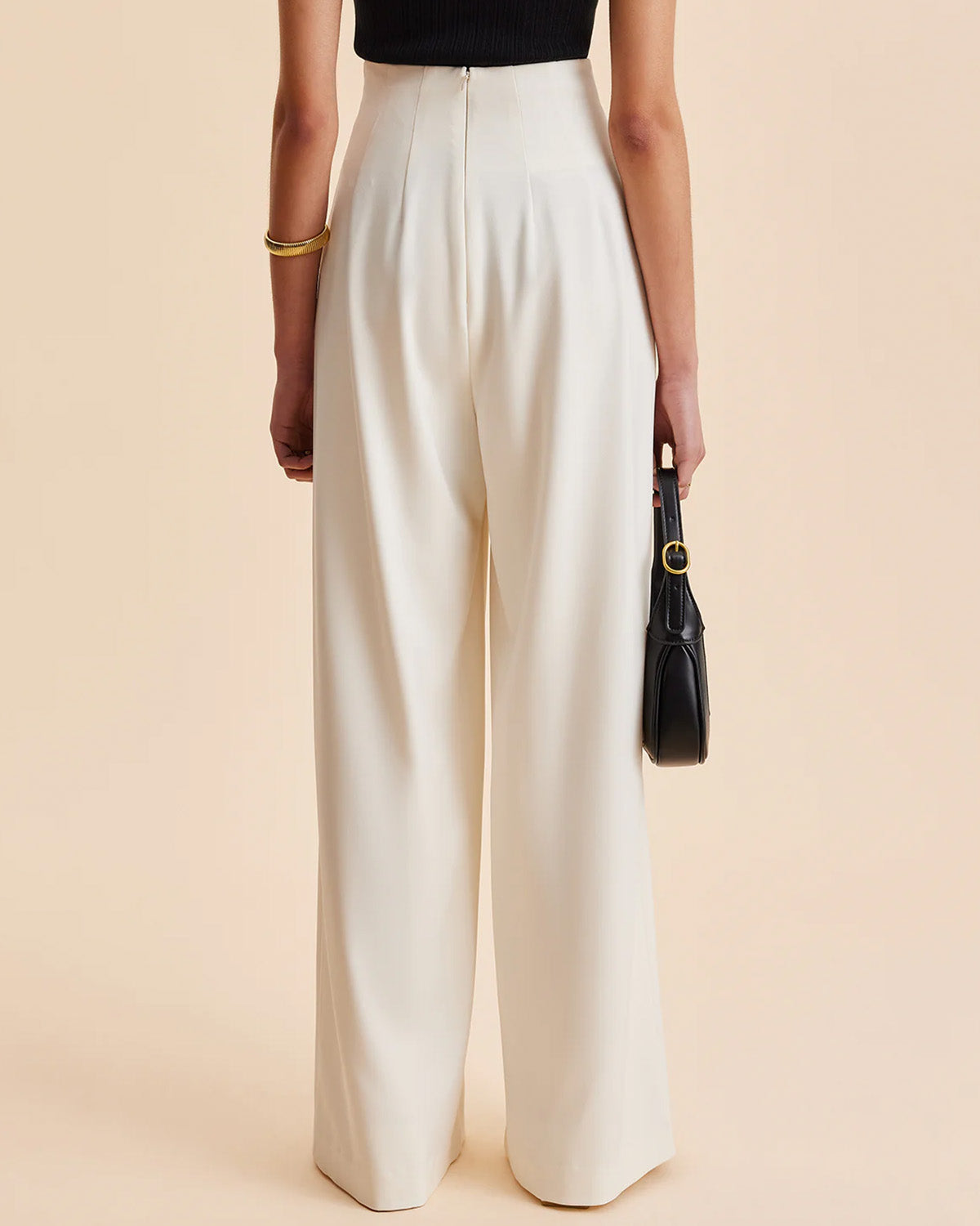 bottomwear,trousers,formal,gen z, summer,white,wide leg fit,wide leg,full length,straight hem,high rise OY2044 - white, 25110058GG