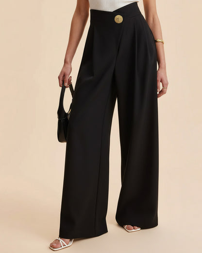 bottomwear,trousers,formal,gen z, summer,white,wide leg fit,wide leg,full length,straight hem,high rise, black, OY2044	25110048GG