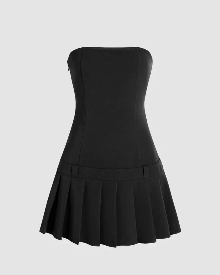 Black Bandeau Dress - 100% Cotton