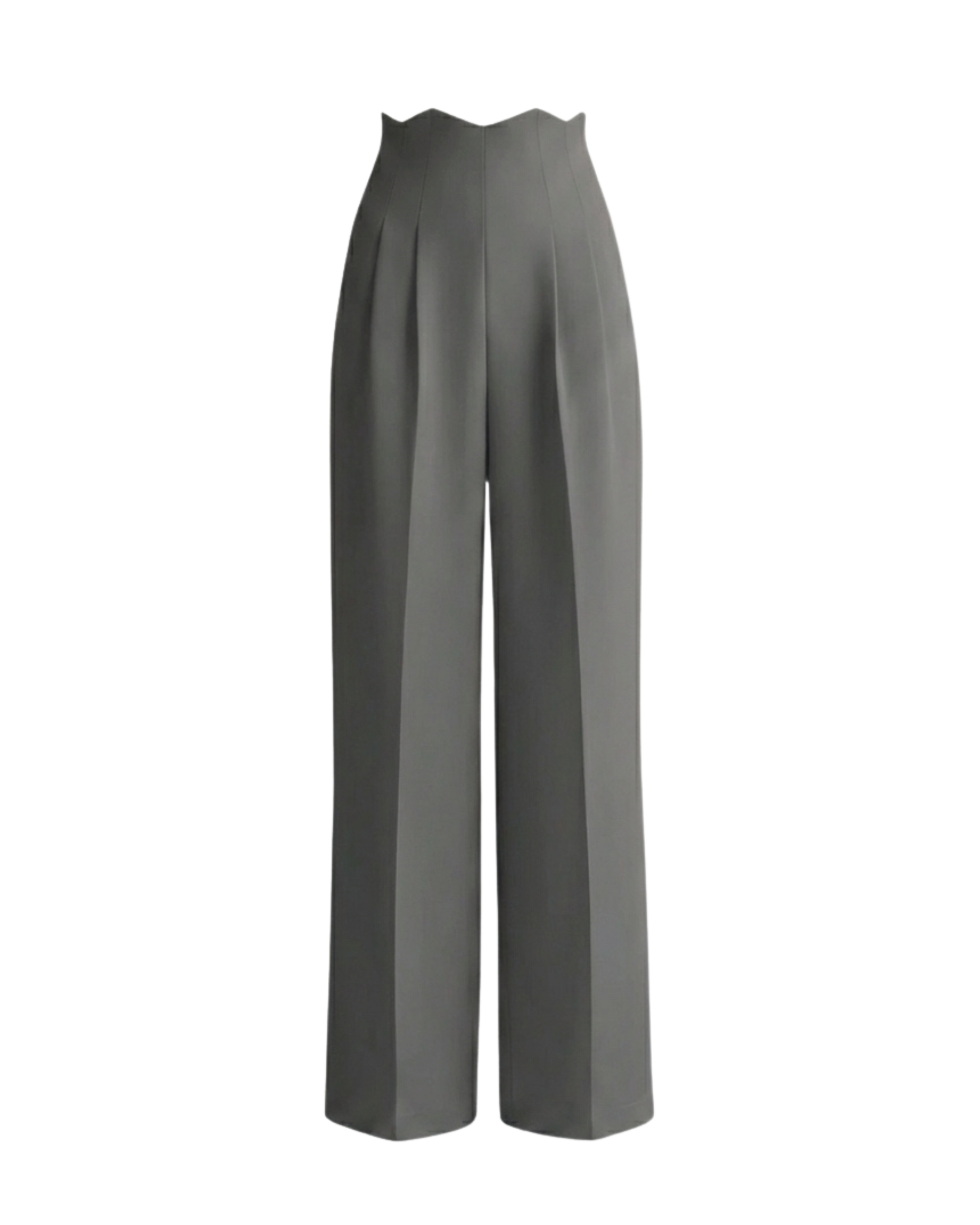 bottomwear,pants,semi-formal,business outfit,stretchable,polyester, spandex,light grey,pleated,straight fit,straight,full length,high rise, OY956- light grey, 25090070GG