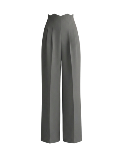 bottomwear,pants,semi-formal,business outfit,stretchable,polyester, spandex,light grey,pleated,straight fit,straight,full length,high rise, OY956- light grey, 25090070GG