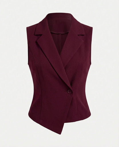 notch-collar-waist-coat-maroon,topwear,waist coat,semi-formal,creative workwear,woven,lycra, polyester,maroon,solid,tailored fit,regular,lapel collar,sleeveless,Color: Maroon
Fabric: Polyester, Lycra
Fit: Skinny Fit 
Length: Regular
Neck: Lapel Collar
Closure: Button
Print: Solid,NOTCH COLLAR WAIST COAT