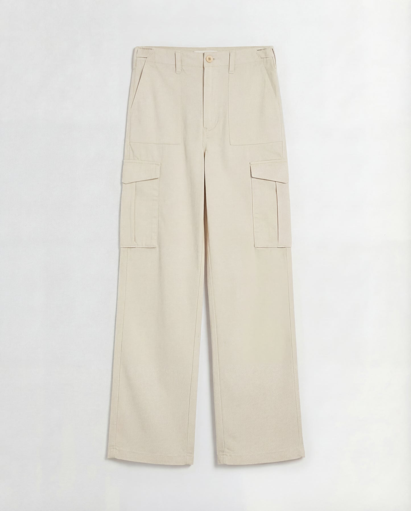 Cream Wide Leg Adjustable Cargo