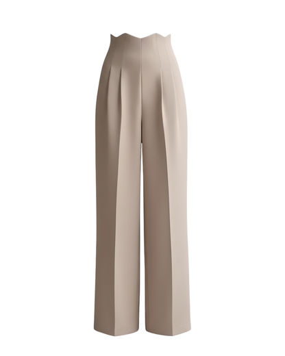 bottomwear,pants,semi-formal,business outfit,stretchable,polyester, spandex,beige,pleated,straight fit,straight,full length,high rise	24090009GG, oy956