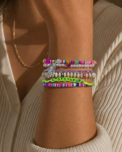 Rainbow Beaded Bracelet Set