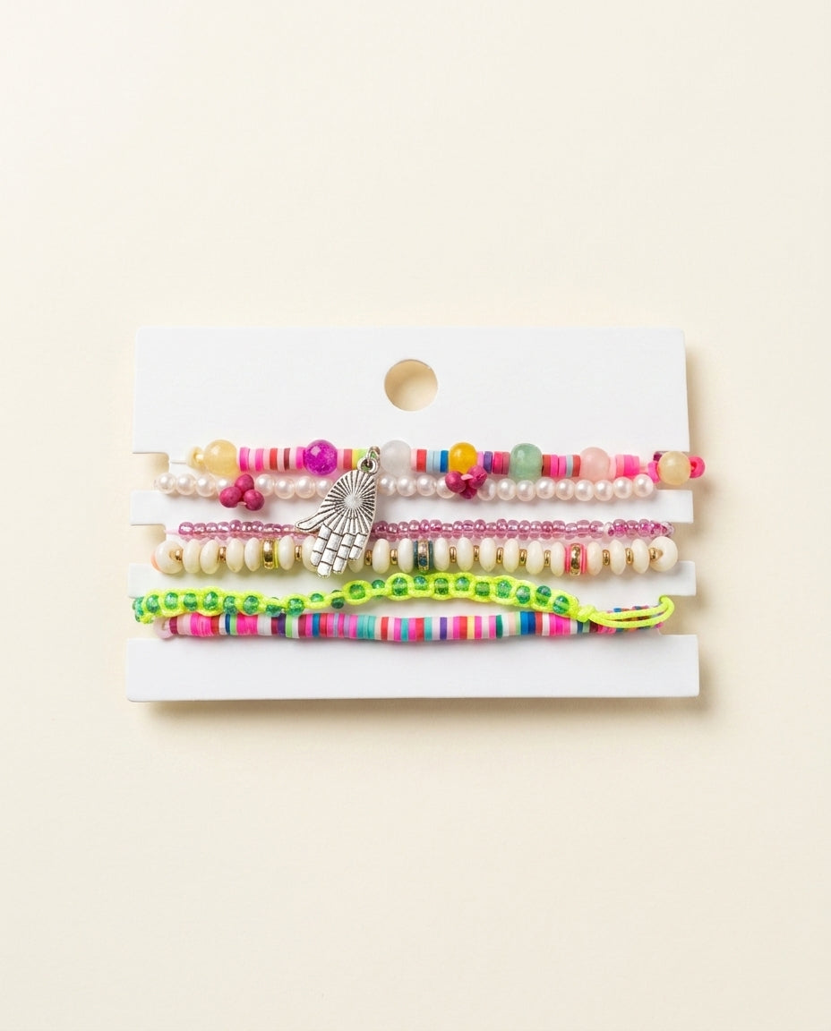 Rainbow Beaded Bracelet Set
