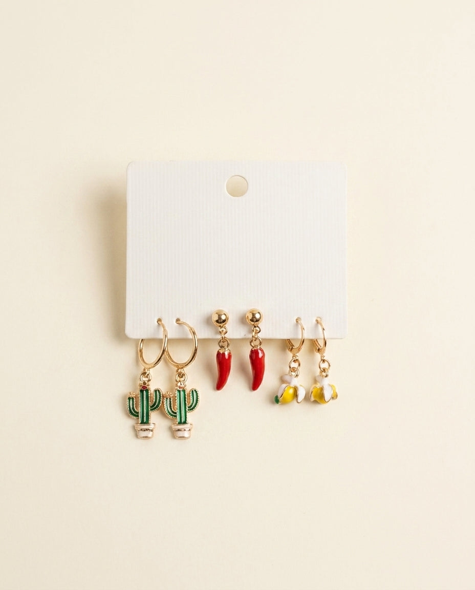 Rainbow Charm Drop Earrings