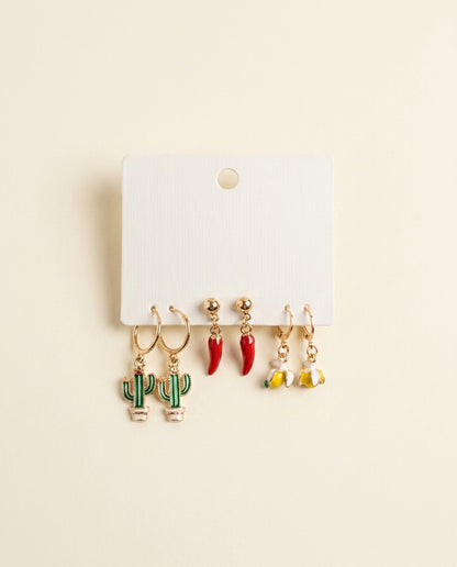 Rainbow Charm Drop Earrings