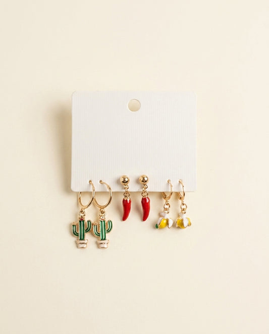 Rainbow Charm Drop Earrings