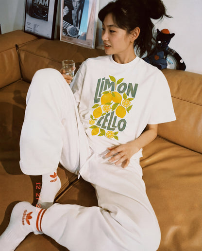 Limon Cello Women's Oversized Tee - White