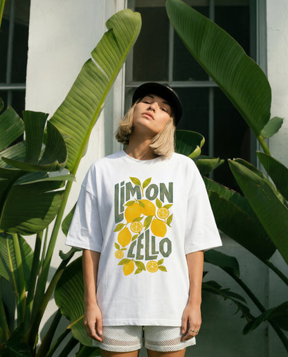 Limon Cello Women's Oversized Tee - White