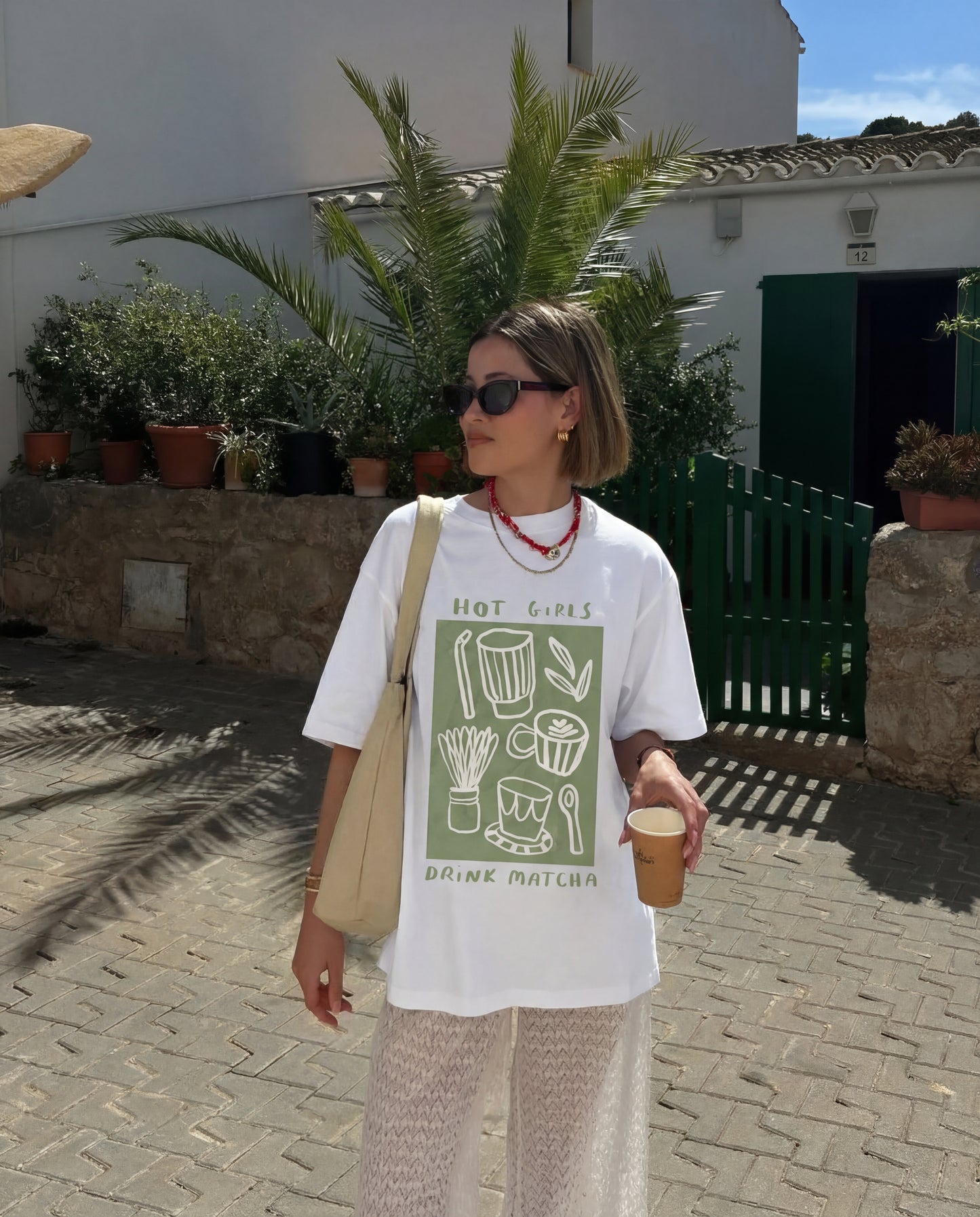 Matcha Core Women's Oversized Tee - White