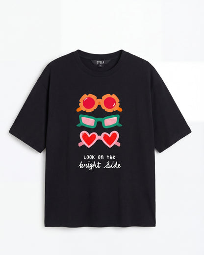 Bright Side - Women's Oversized Tee - Black