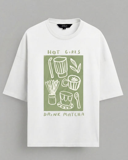 Matcha Core Women's Oversized Tee - White