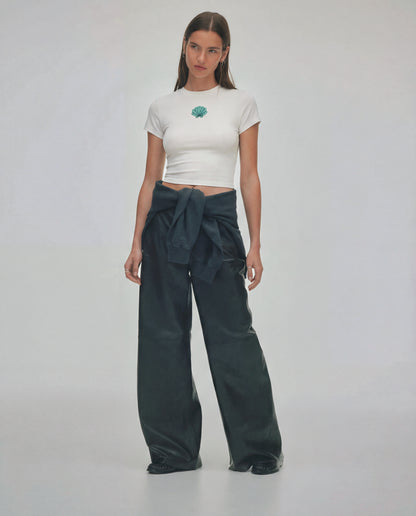 Seashell Beaded Baby Tee - White