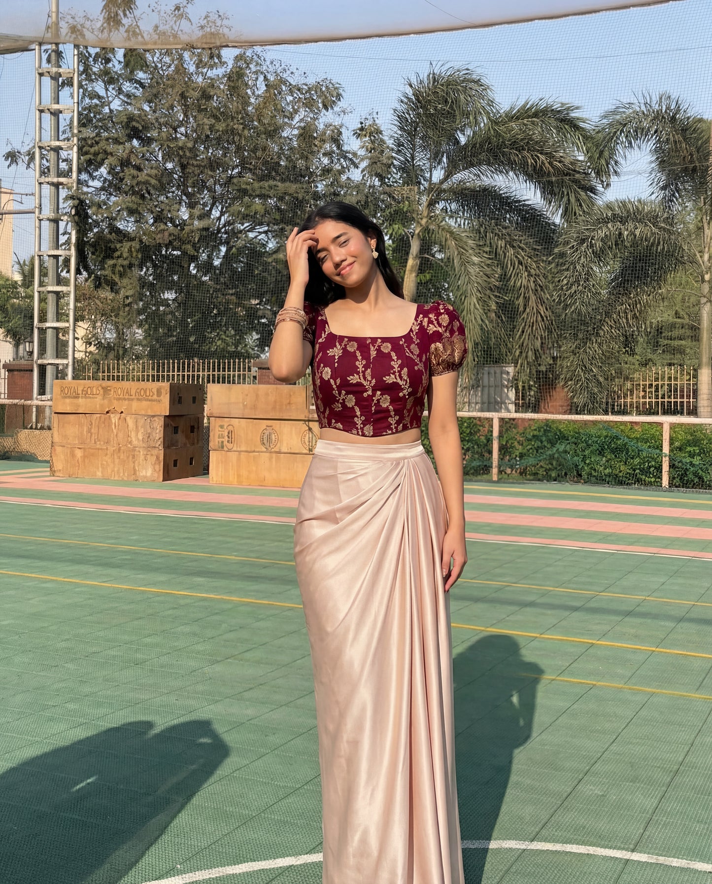 Puff Sleeve Corset Top and Skirt Coord Set