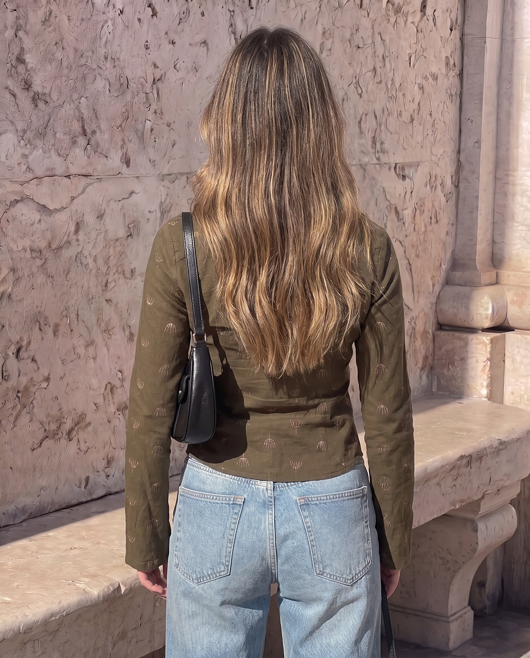 Olive Bloom Fitted Shirt