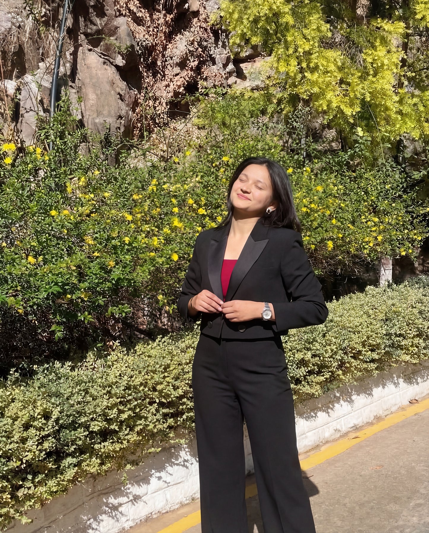 Black Cropped Blazer & Pant Set