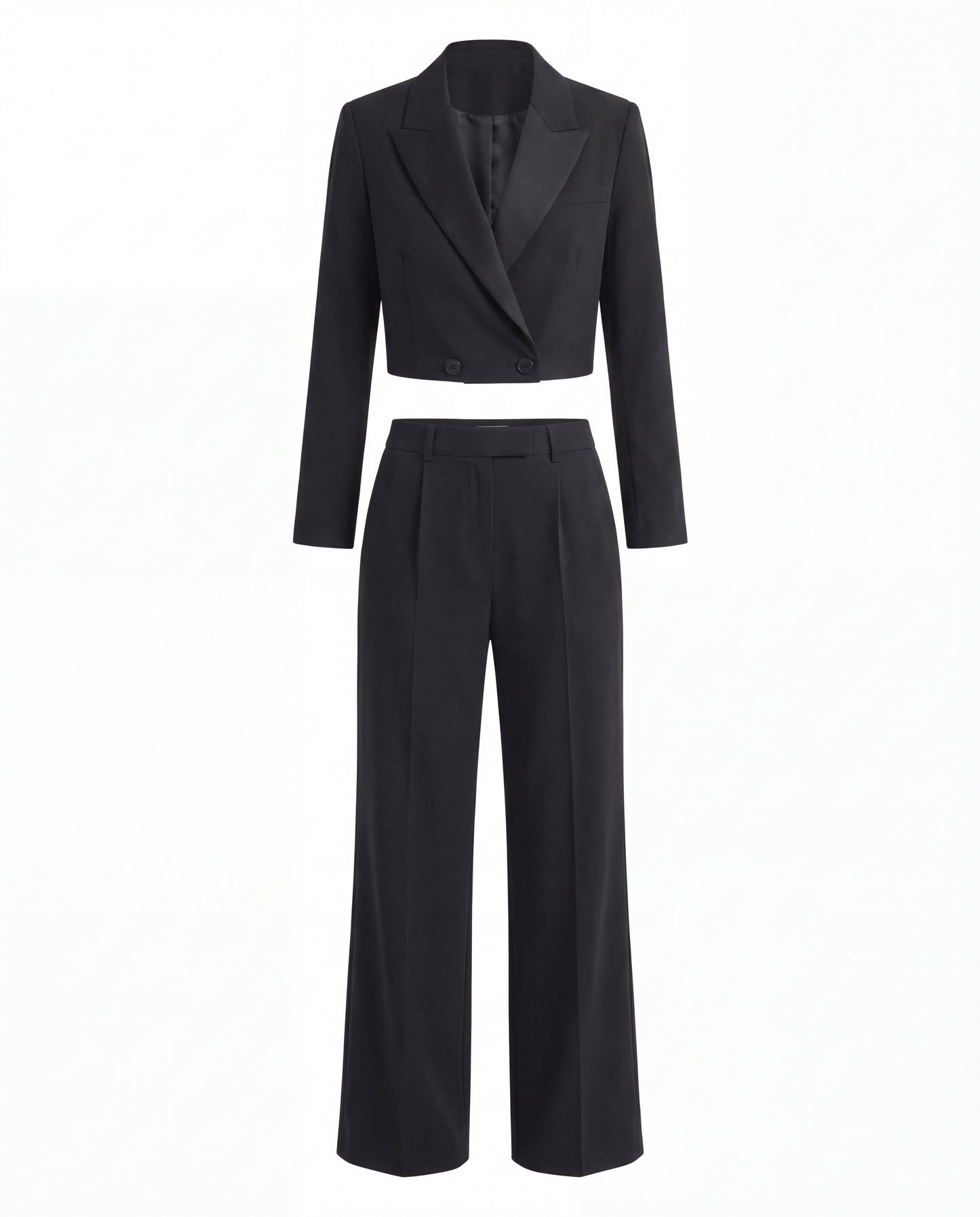 Black Cropped Blazer & Pant Set