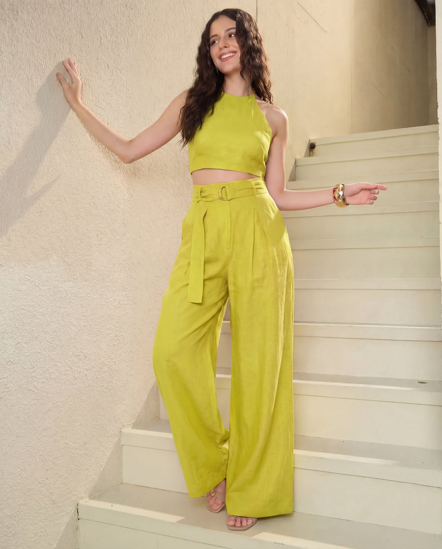 Citrus Tailored Linen Blend Coord Set