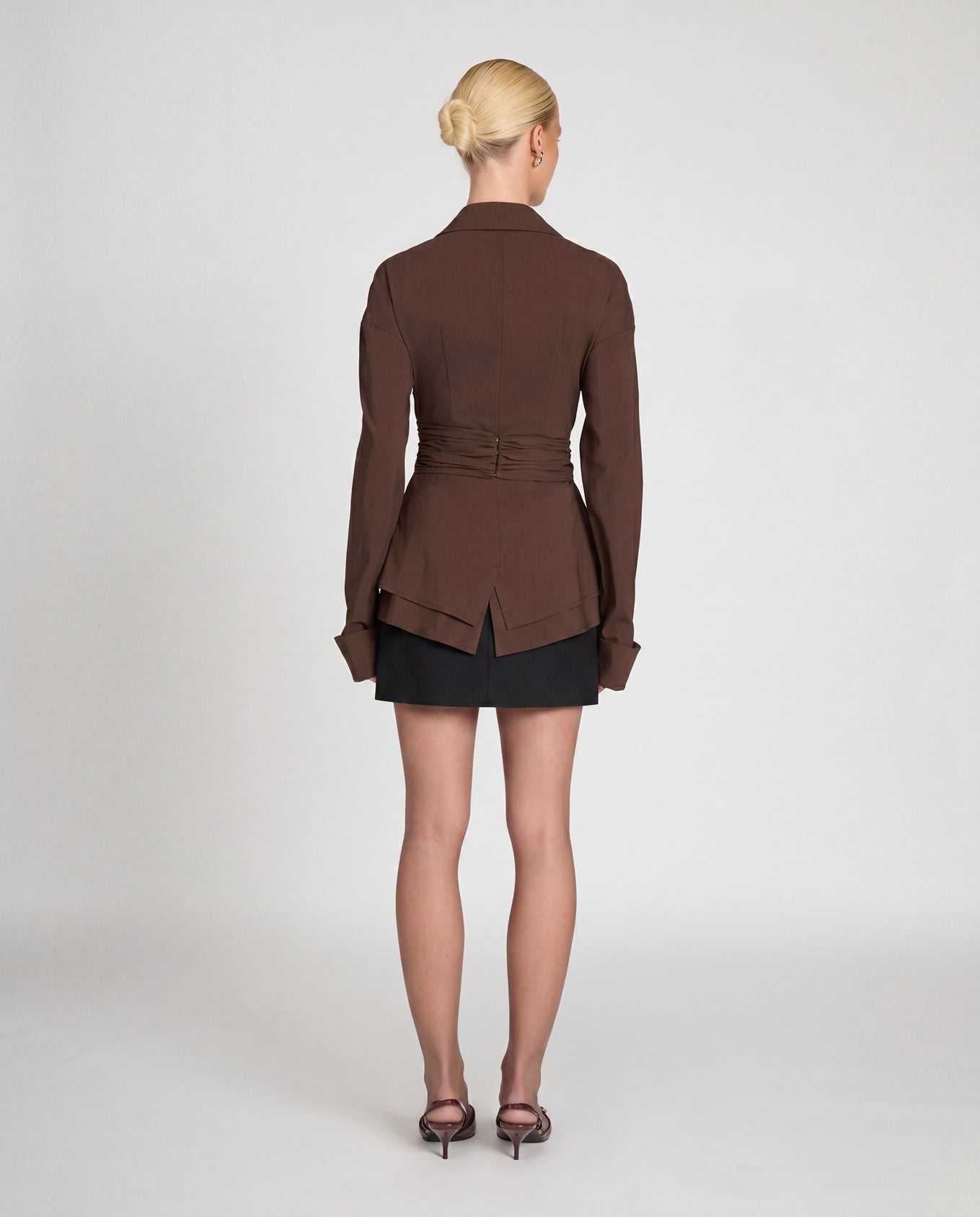 Wrap Detail Shirt - Chocolate Brown