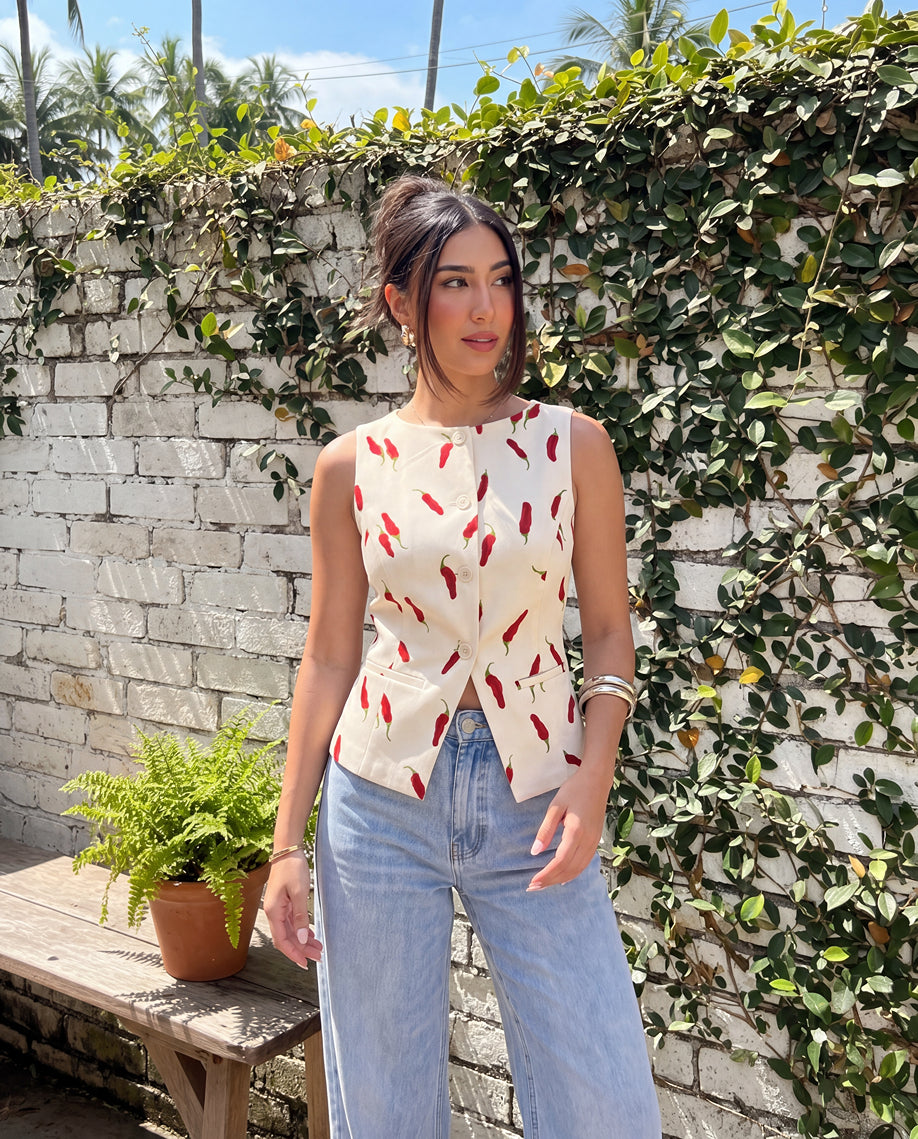 Red Pepper Statement Waistcoat