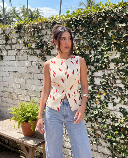 Red Pepper Statement Waistcoat