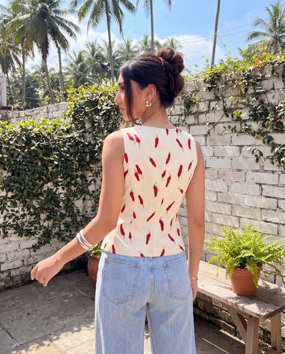 Red Pepper Statement Waistcoat