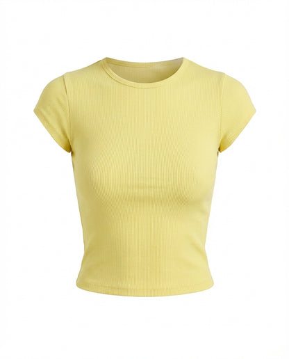 Summer, butter yellow, lemon yellow, pastel yellow, streetwear, crop top, basics.